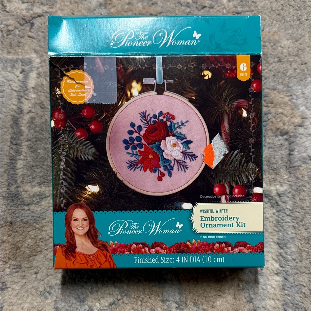 The Pioneer Woman Floral Embroidery Kit - Pink and Red